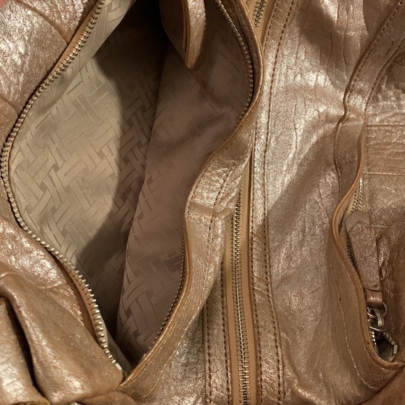 Cole Haan Pleated Beige Metalic Hobo Bag - Picture 6 of 11